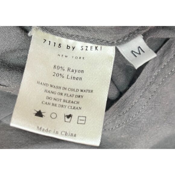 7115 by SZEKI New York Gray Linen Sleeveless Midi Dress Women's Size Medium - Picture 5 of 10